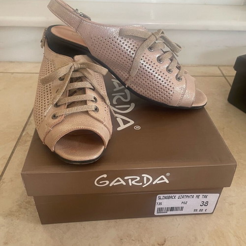 Garda leather women's shoes used, pink gold color, size 38