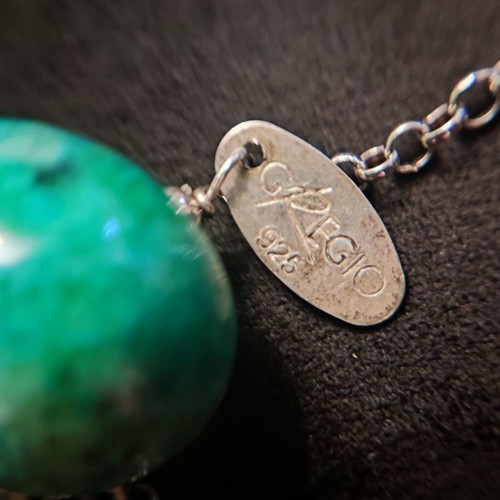 Gregio long silver 925 necklace with semi-precious stones like new