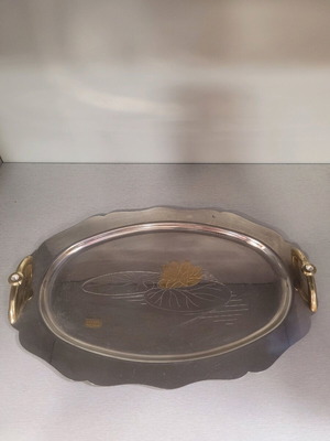 Δίσκος inox με χρυσό oro24k vintage