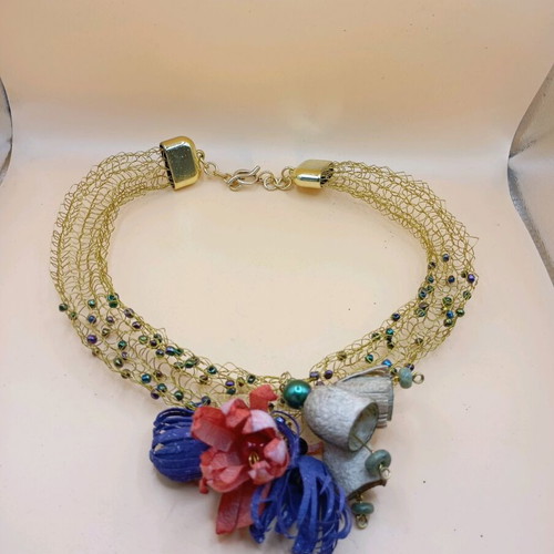 Handmade unique necklace from silk cocoons made to order