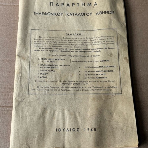 Telephone Directory Appendix used
