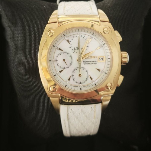 Seiko Sportura Chronograph SNDZ82P1 women's watch, diamond MOP dial