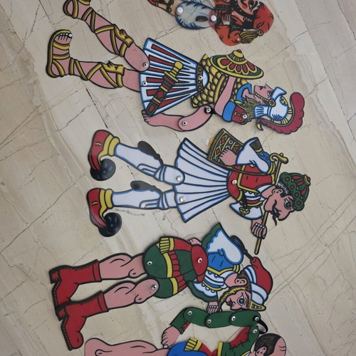Karagiozis shadow puppet figures, set of 5