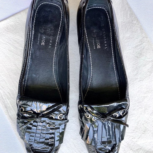 Car Shoe γόβες δερμάτινες λουστρίνι 38 EU σαν καινούργιες, μαύρες