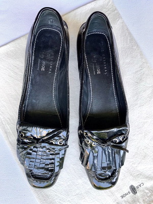 Car Shoe γόβες δερμάτινες λουστρίνι 38 EU σαν καινούργιες, μαύρες