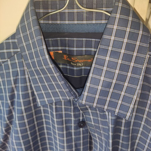 Ben Sherman men's checked shirt like new, sizes S and M, blue-white
