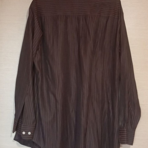 Armani Jeans men's shirt used, striped brown and black, size XL