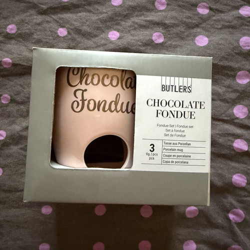 Butlers Fondue Pot Porcelain New Pink