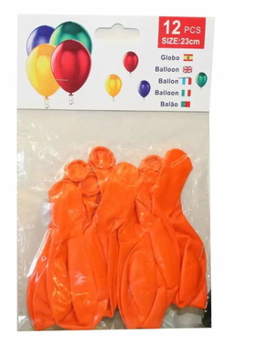 Balloons new, pack of 12, 23cm, orange