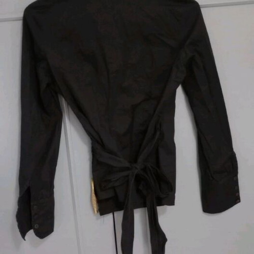 Black wrap shirt Benissimo like new with tie waist