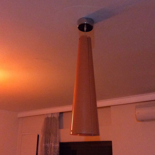 Ceiling lights used, set of 2, glass, orange light