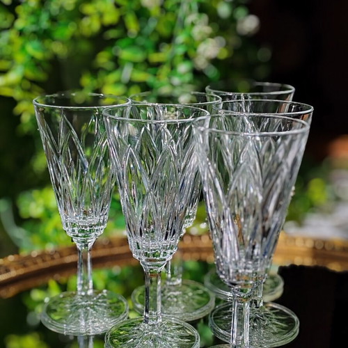 VMC Reims French vintage champagne glasses set of 6