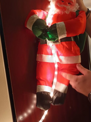 Santa Claus with illuminated rod 1m full height and 60cm alone