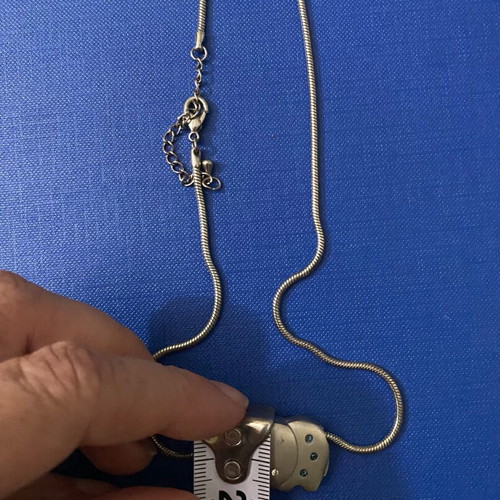 Elephant pendant charm used in silver color with blue zirconia