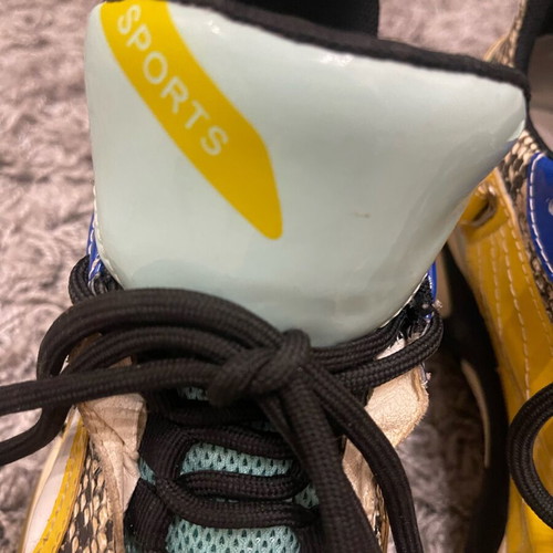 Nak sneakers leather patent with animal print like new