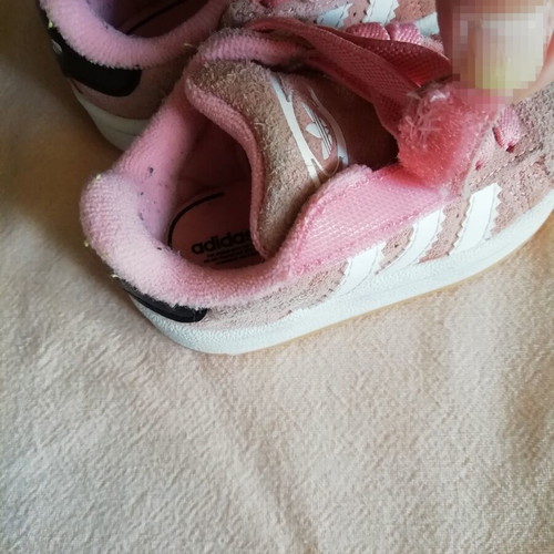 Adidas Suede Kids Shoes Size 19 Like New Pink Slip-On