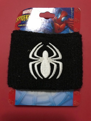 Spider-Man black sport sweat wrist band Marvel Comics new