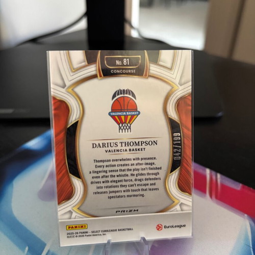 2025-26 Select EuroLeague Red Prizm #81 Darius Thompson card near mint