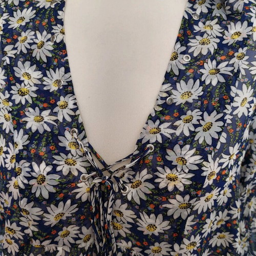 Zara shirt with flowers new, size XS, blue