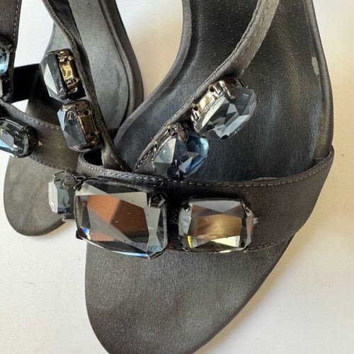 French Connection high sandals like new, grey with crystals