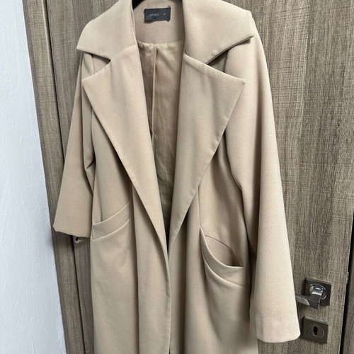 Coat like new nude beige with belt, size M
