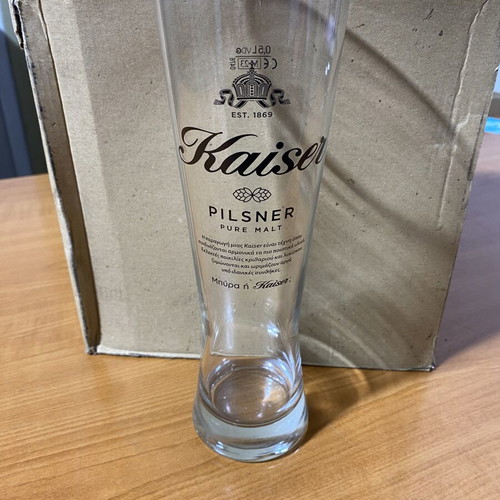 Kaiser Pilsner collectible glasses set of 6, 0.5 liter