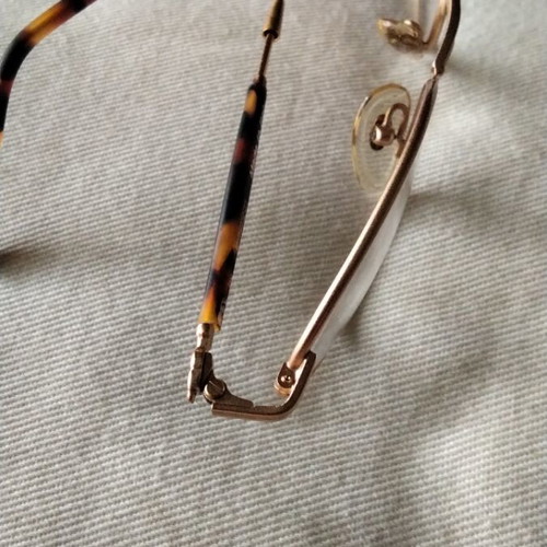 Vintage Italian Oval Metal Eyeglass Frame like new, brown and gold