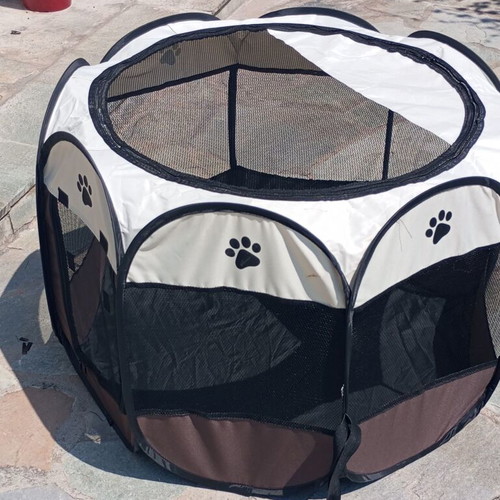 Dog Playpen Brown Beige 91x91x58cm