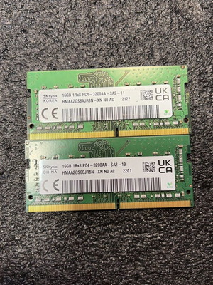 DDR4 SK-Hynix 32GB (2x16GB) PC4-3200AA μεταχειρισμένη SO-DIMM μνήμη