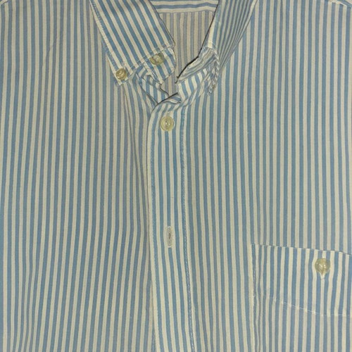Harry Morgan striped shirt XL 44-45 like new, white and blue stripes
