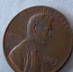 Lincoln cent 1983 used, mitre error