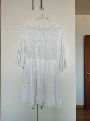 Shein cotton guipure dress white, size M-L, like new