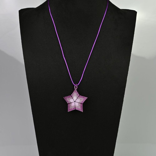 Star necklace made to order with pink and purple Delica beads