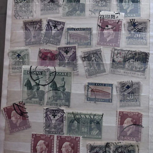Stamps collection in album, 11 sheets