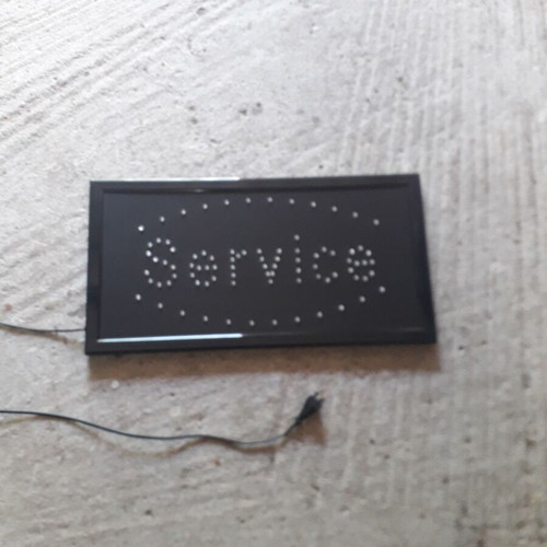 Lighted sign new with moving blue and fixed red LED lights, 50cm