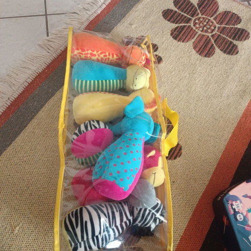 Animal Bowling Set like new with colorful ball and rattles
