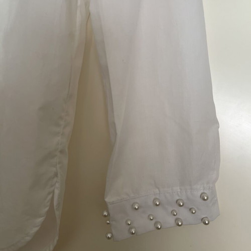 White shirt with pearls, size M