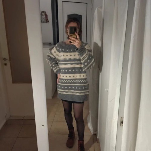90s wool sweater with traditional Fair Isle pattern, like new