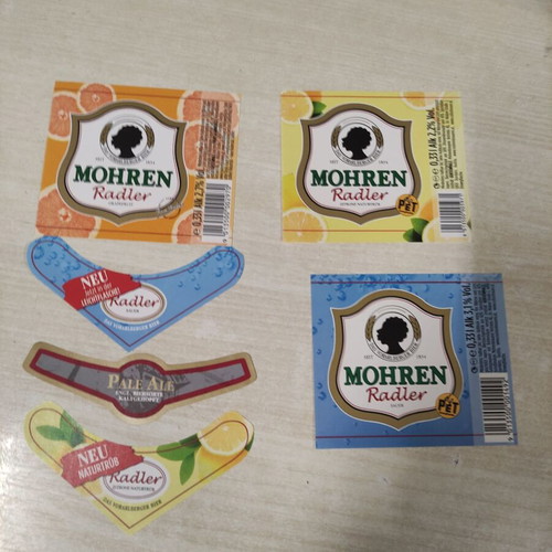 Mohren beer labels from Germany, new condition