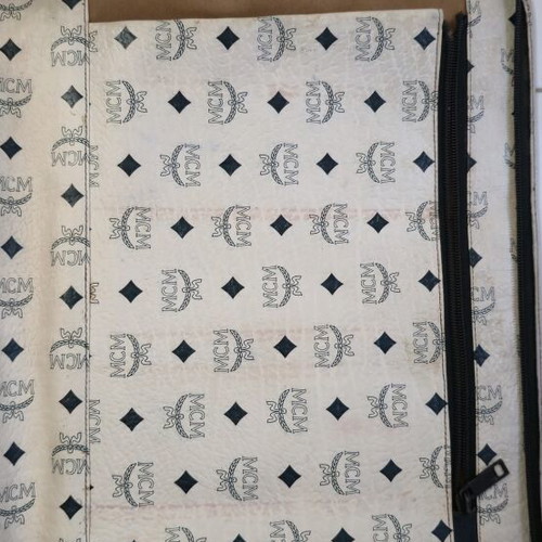 MCM Munchen Rare Vintage White Visetos Monogram Portfolio