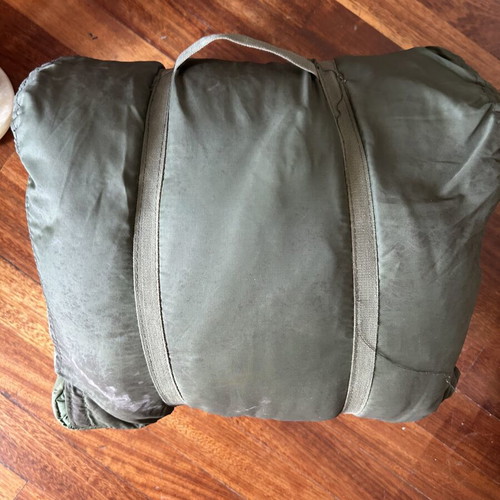 Vintage military-style sleeping bag