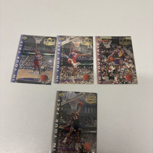NBA Slam Dunk 1993 cards like new, pack of 4 collectible