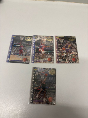NBA Slam Dunk 1993 cards like new, pack of 4 collectible