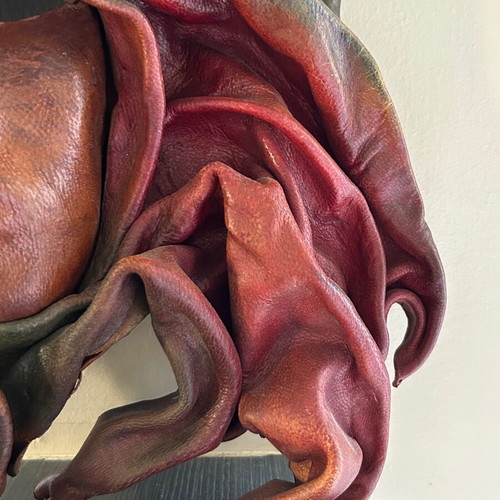Handmade leather mask wall decor
