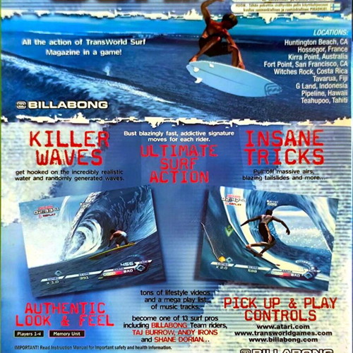 Transworld Surf Xbox game used, sports genre