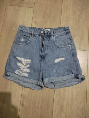 Tally Weijl denim shorts with rips, size 34, like new