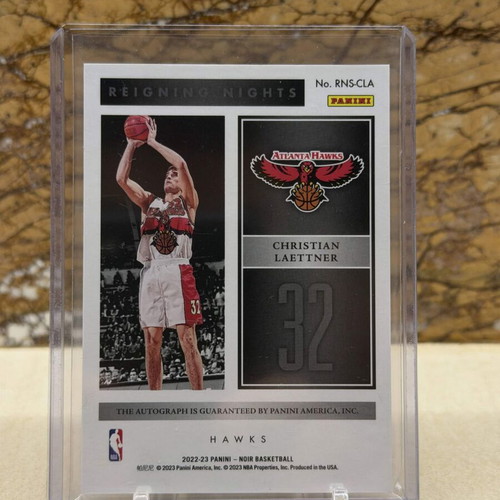 2022-23 Panini Noir NBA Basketball Reigning Nights Christian Laettner Silver Autograph
