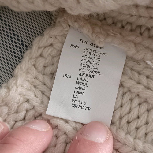 Naf Naf women's sweater like new, beige with transparent sleeves and back