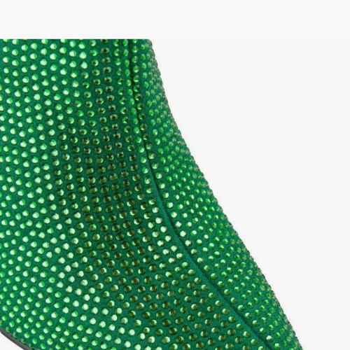 Boots with rhinestones new, green, size 40