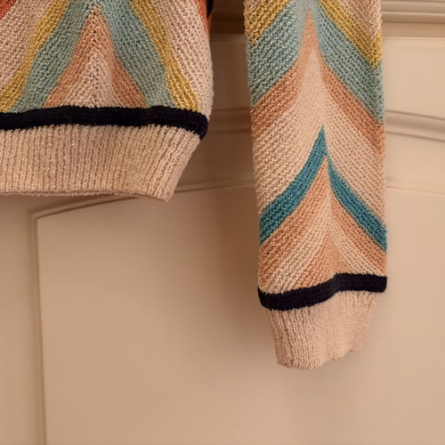 Missoni vintage V-neck sweater, multicolored chevron knit